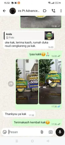 Testimonial Papan Bunga Pernikahan datarcae