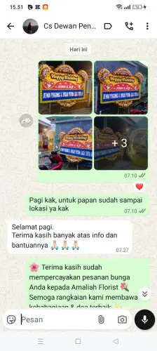 Testimonial Papan Bunga Pernikahan datarcae